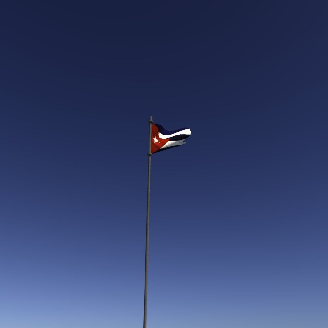 Flag of Cuba Low-poly 3D model_13