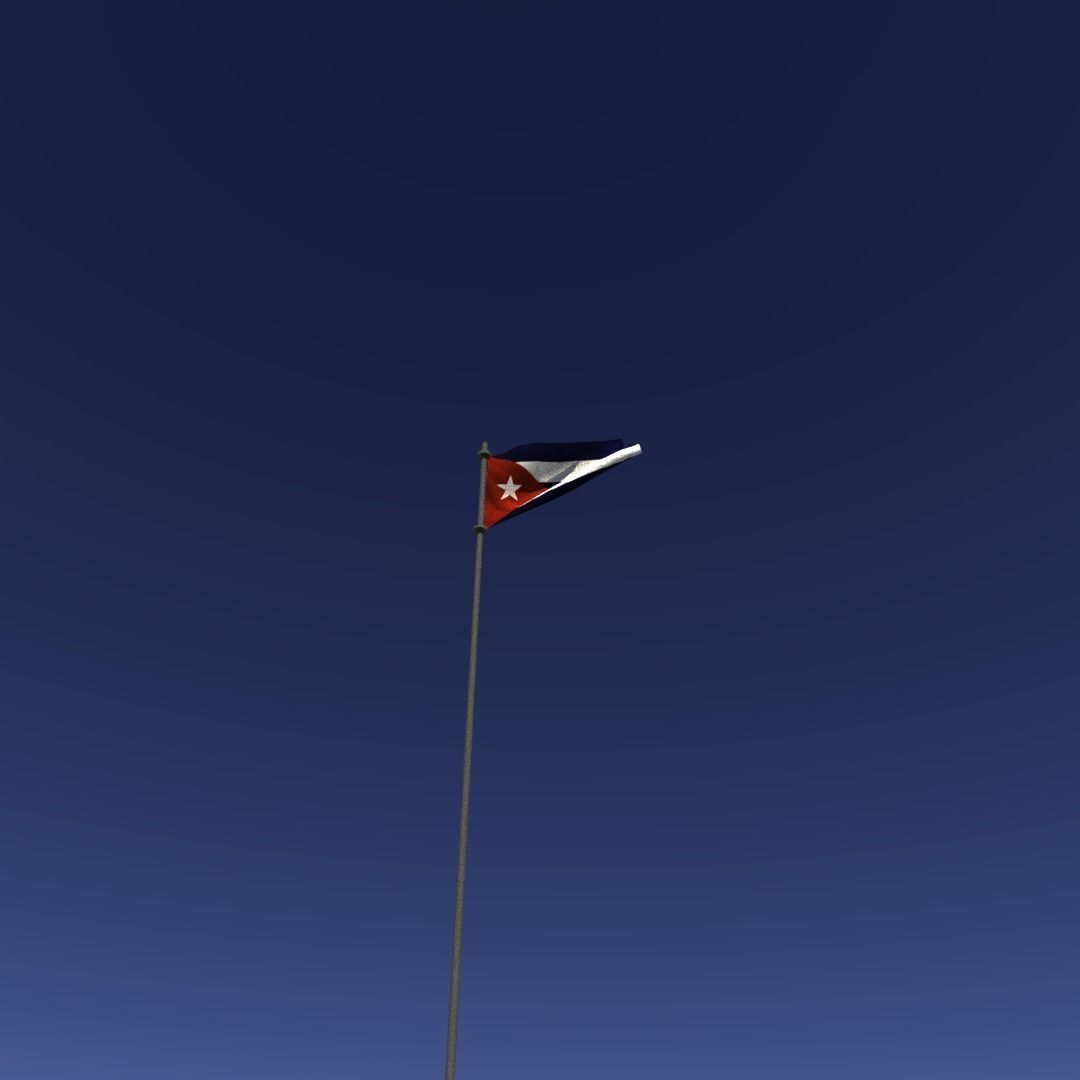 Flag of Cuba Low-poly 3D model_8