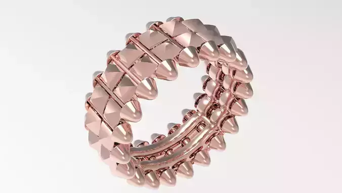  Clash Two Row Ring 16 1mm 3D print model