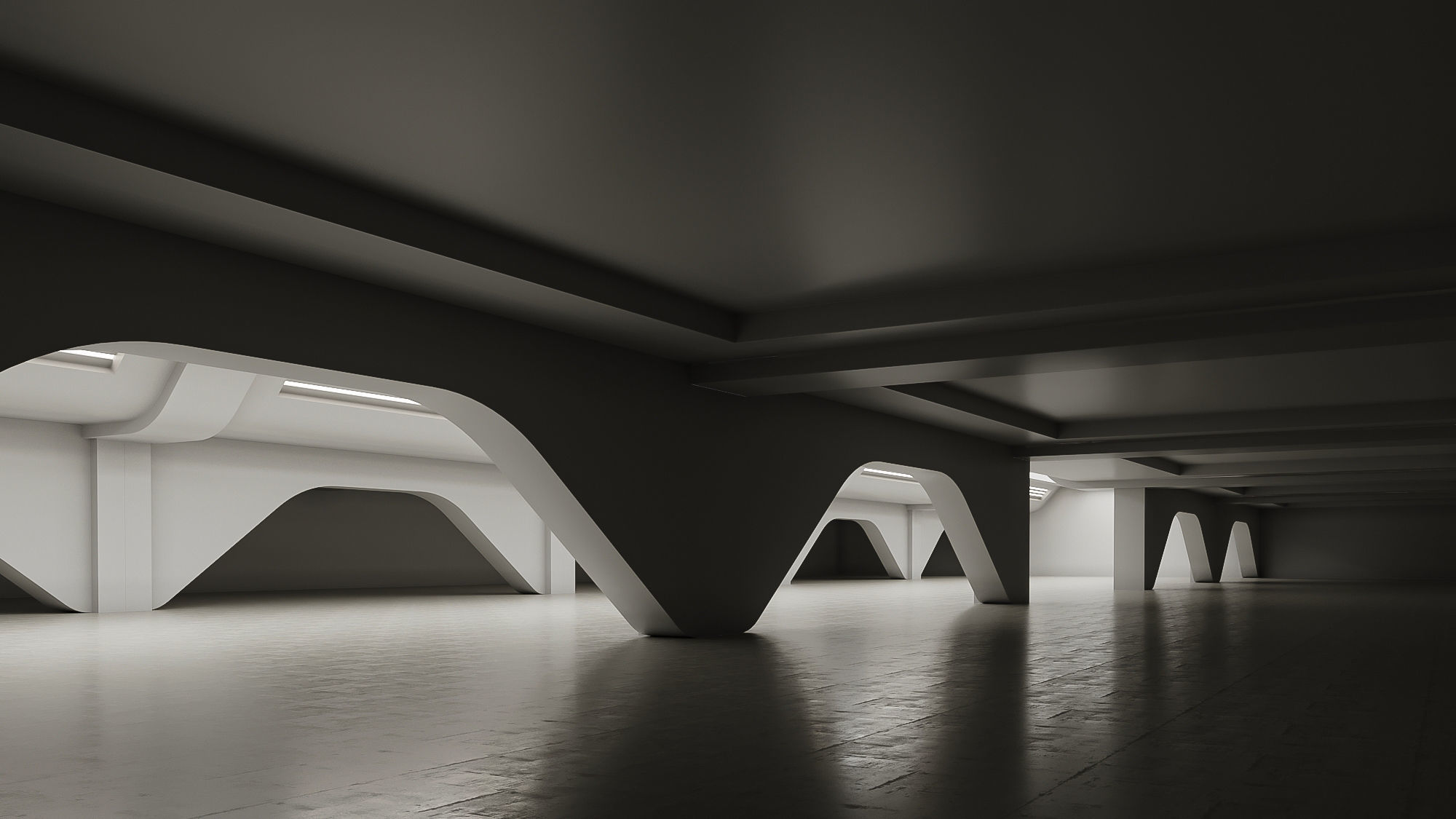 6 low poly interior hall Vol 3 3D Model Collection_11