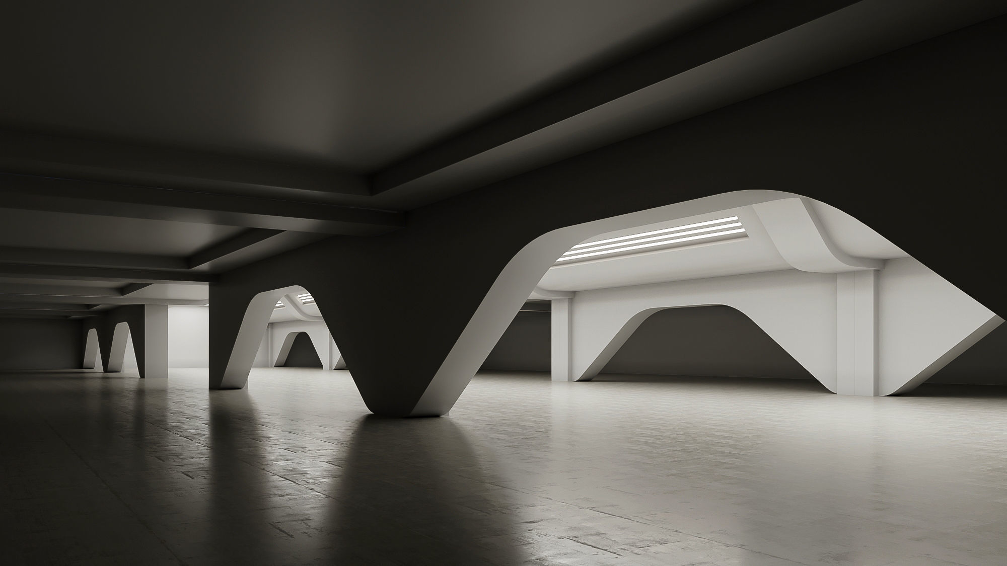 6 low poly interior hall Vol 3 3D Model Collection_13