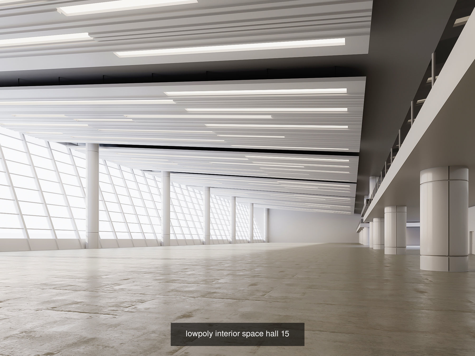 6 low poly interior hall Vol 3 3D Model Collection_6