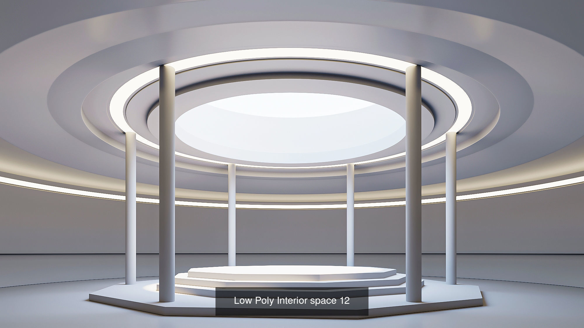 6 low poly interior hall Vol 3 3D Model Collection_4