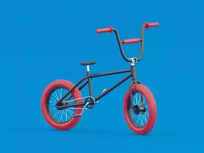 Stylized Cartoon rigged BMX bicycle 3D model