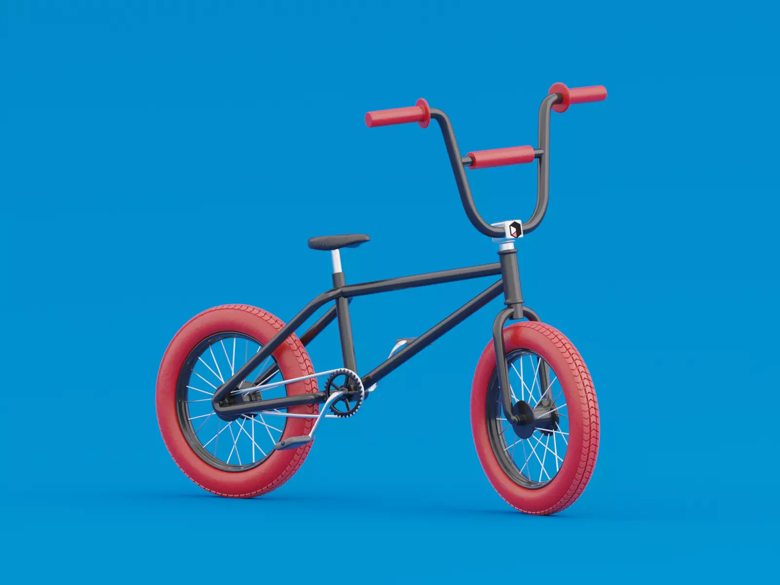Stylized Cartoon rigged BMX bicycle 3D model