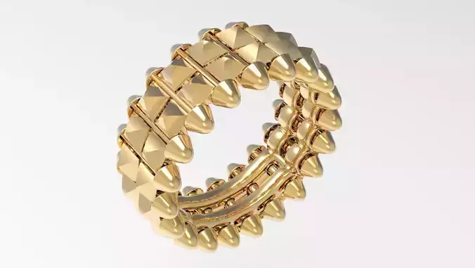 Clash Two Row Ring 16 3mm 3D print model