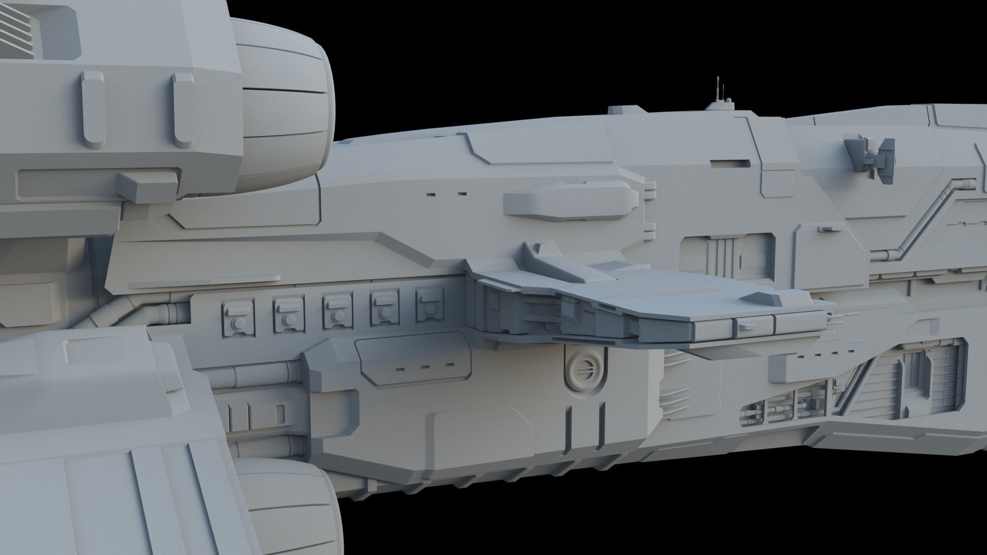 Spaceship - Sci Fi  Transport Ship 3D model_16