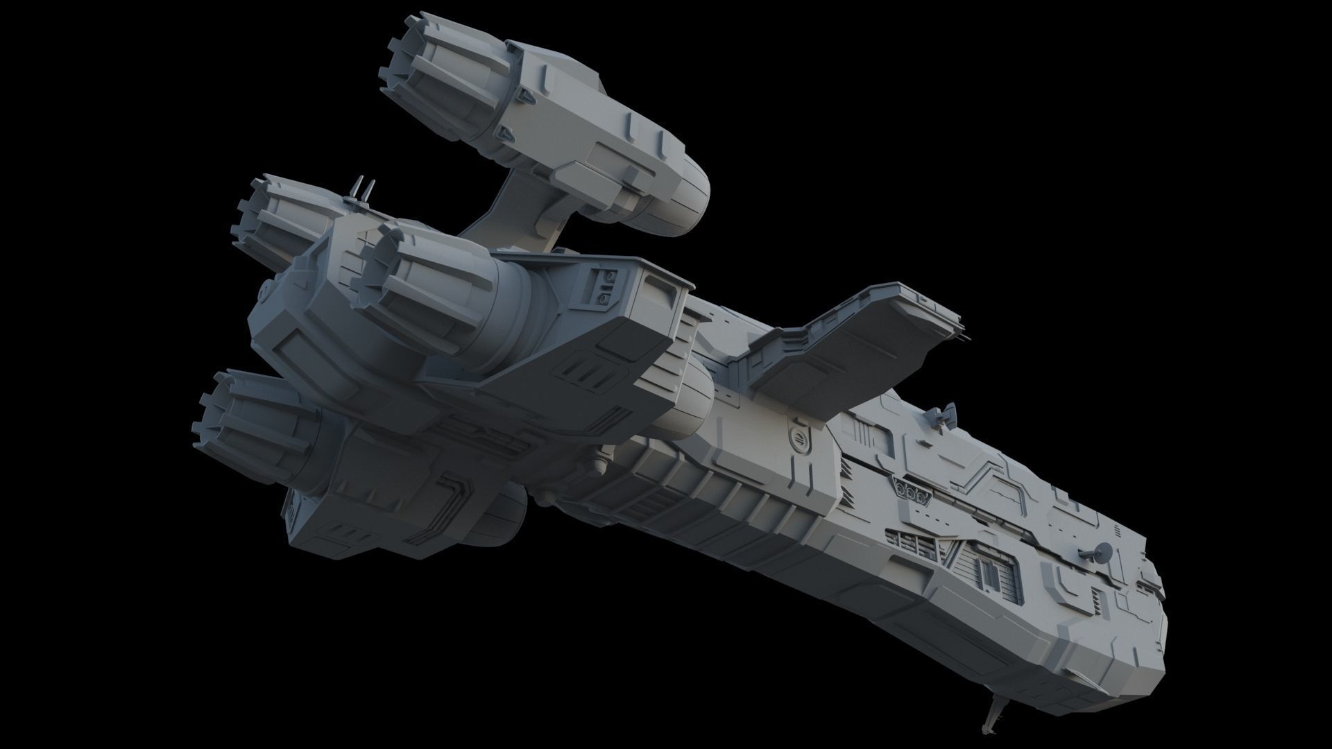 Spaceship - Sci Fi  Transport Ship 3D model_12