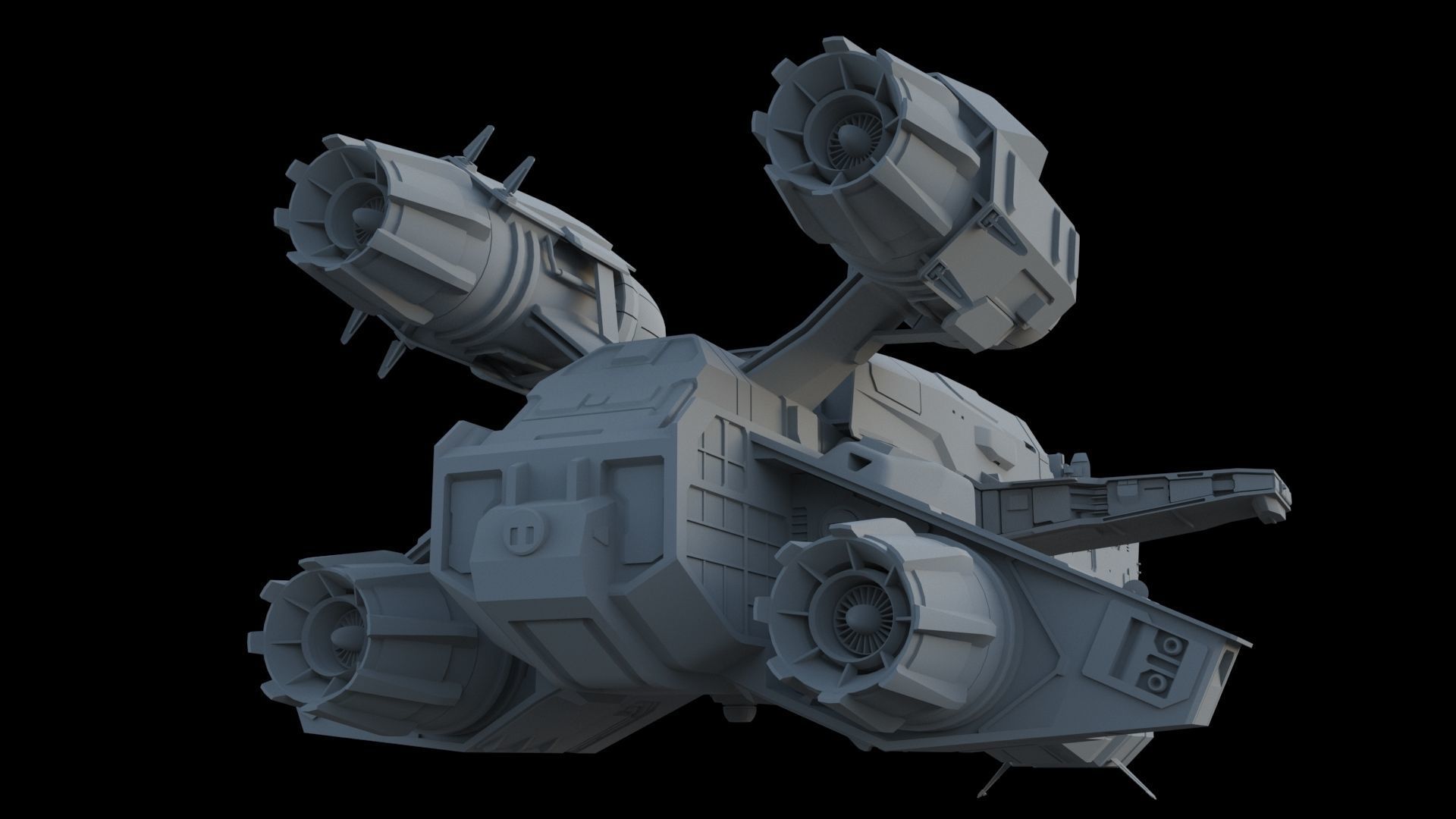 Spaceship - Sci Fi  Transport Ship 3D model_13
