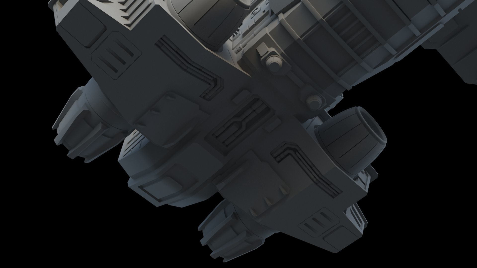 Spaceship - Sci Fi  Transport Ship 3D model_17