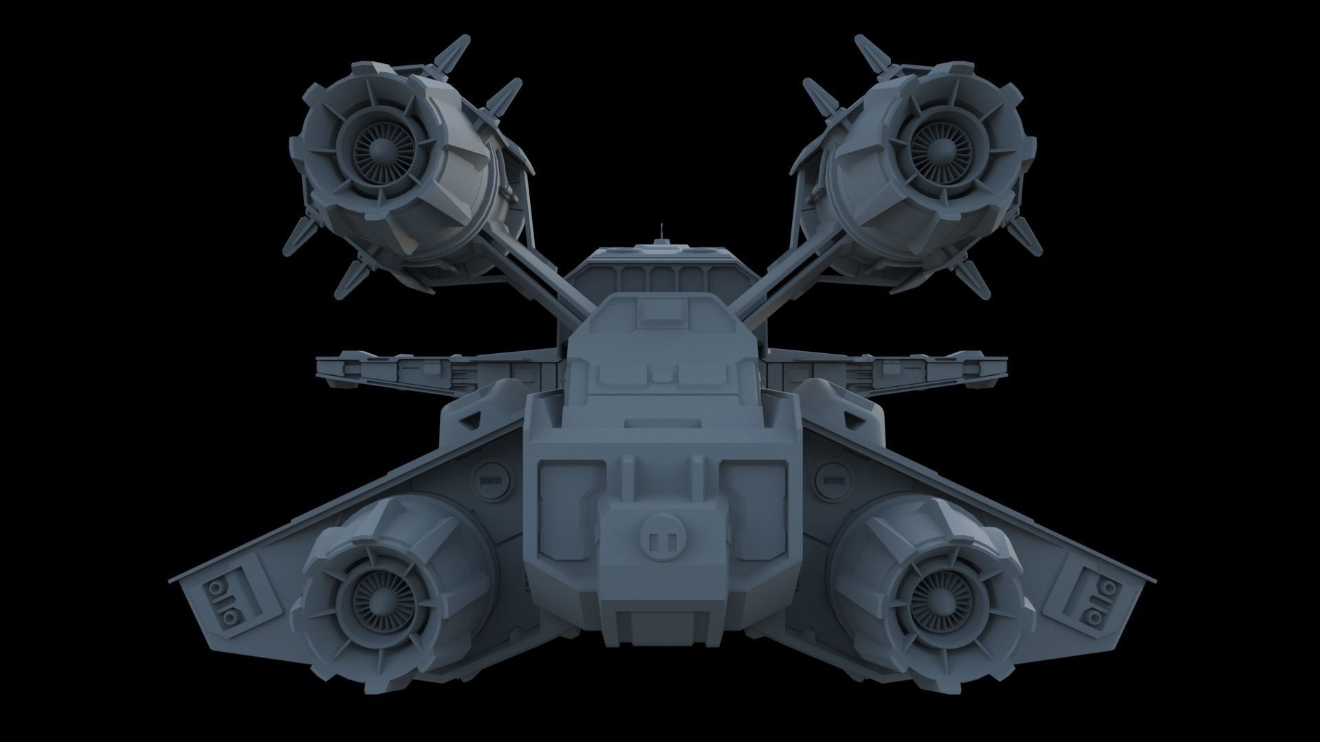 Spaceship - Sci Fi  Transport Ship 3D model_4