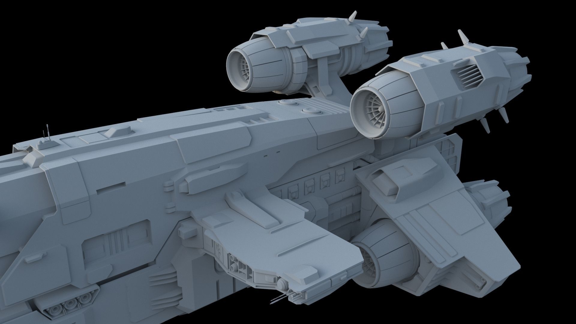 Spaceship - Sci Fi  Transport Ship 3D model_21