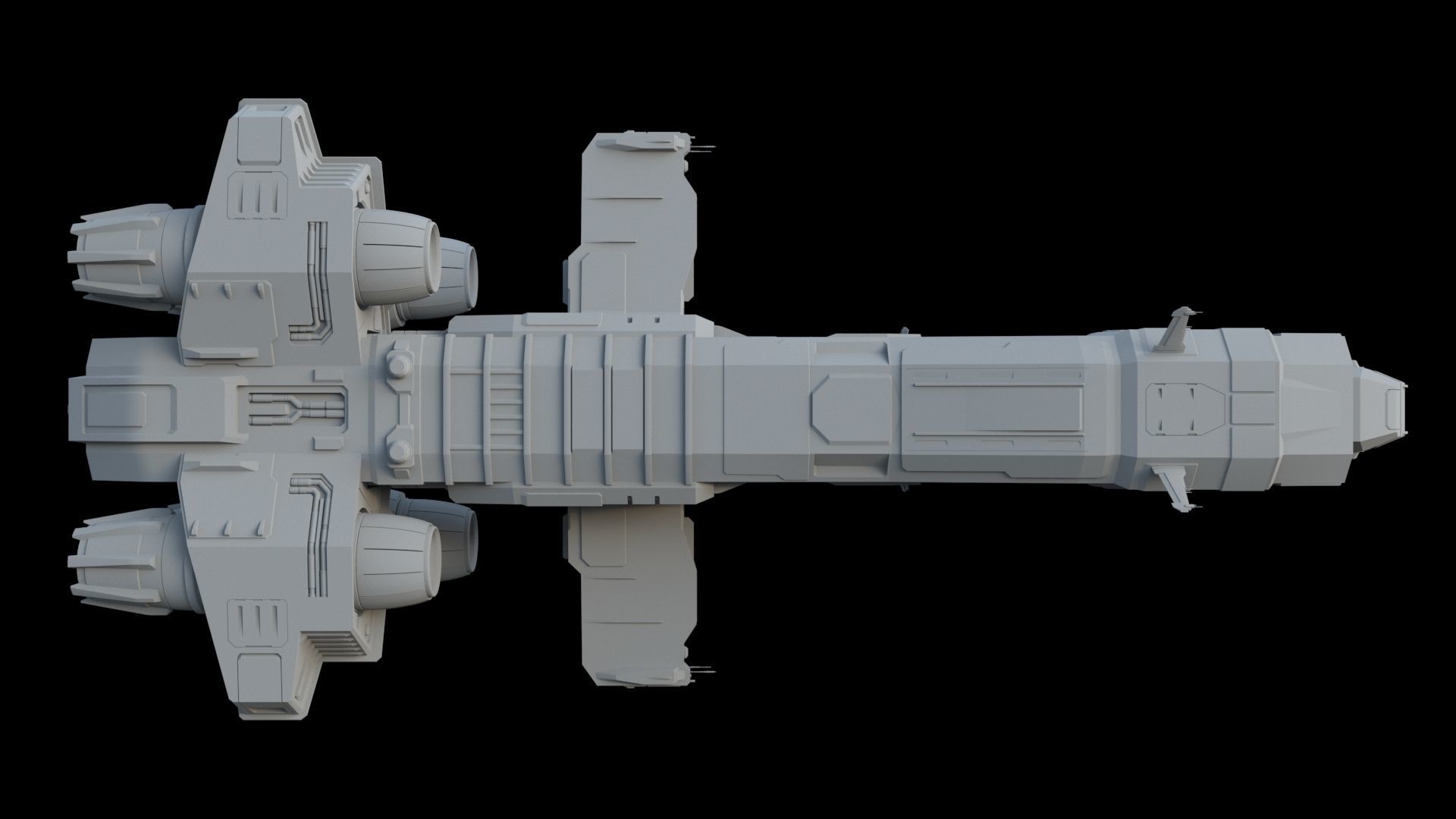 Spaceship - Sci Fi  Transport Ship 3D model_6