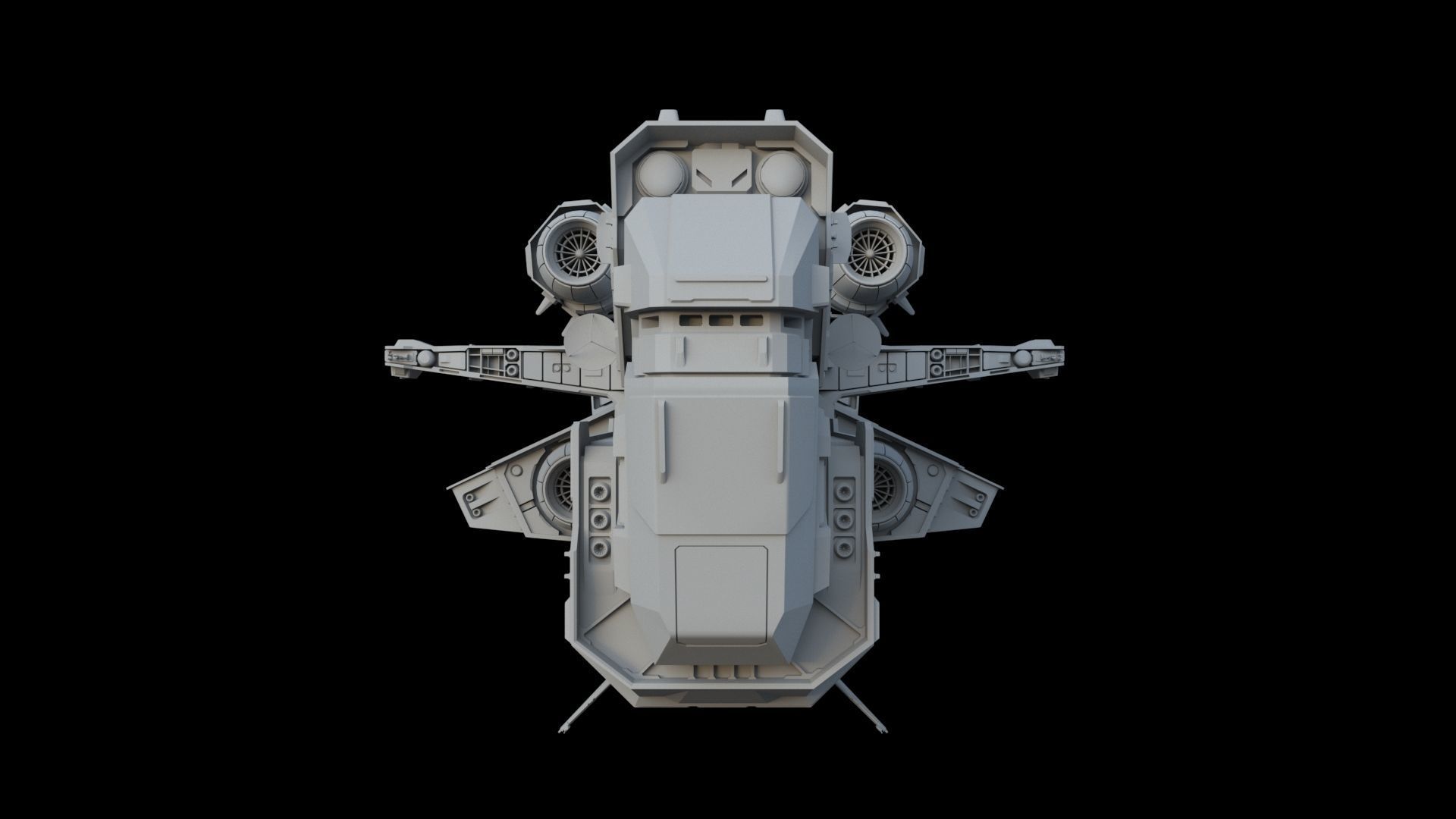 Spaceship - Sci Fi  Transport Ship 3D model_3