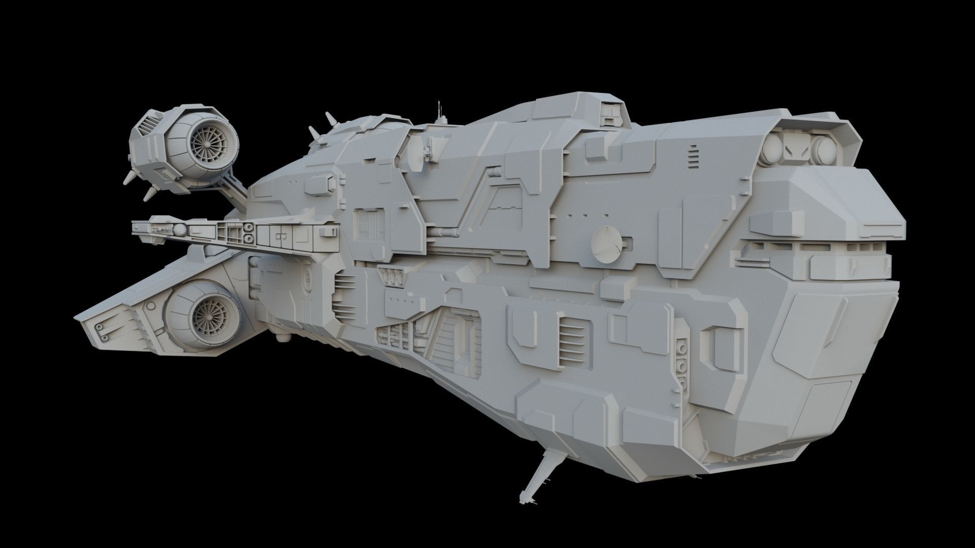 Spaceship - Sci Fi Transport Ship 3D model | CGTrader