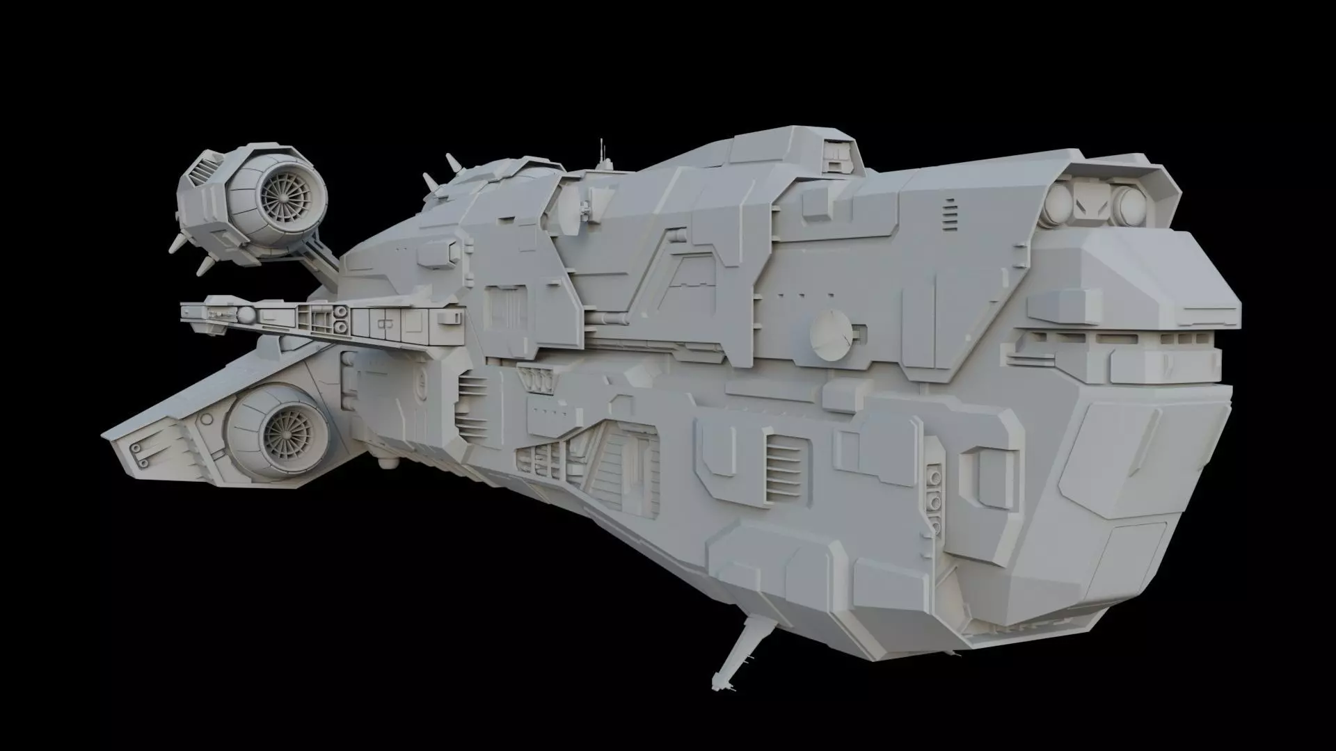 Spaceship - Sci Fi  Transport Ship 3D model_0