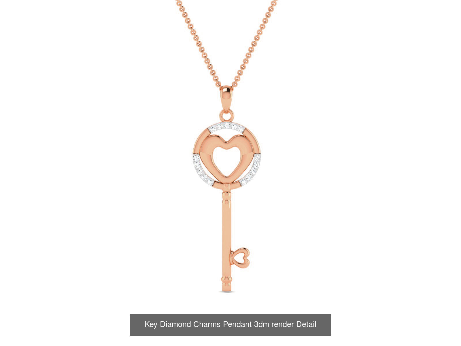 7 Diamond Key Pendant and 1 Ring renders 3dm 3D Model Collection_1
