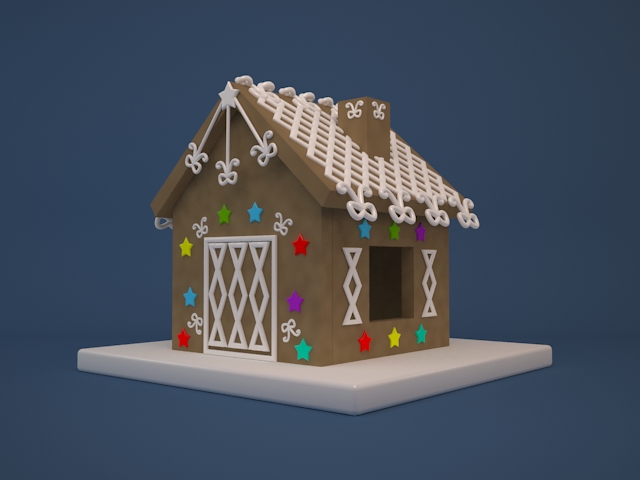 Gingerbread House 3D print model_1