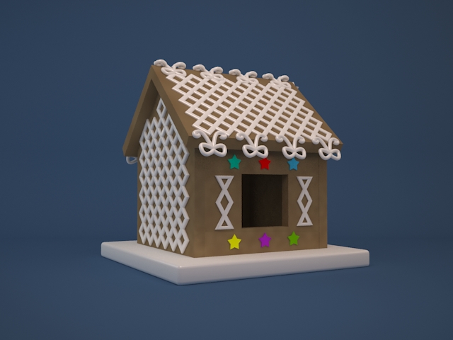 Gingerbread House 3D print model_2