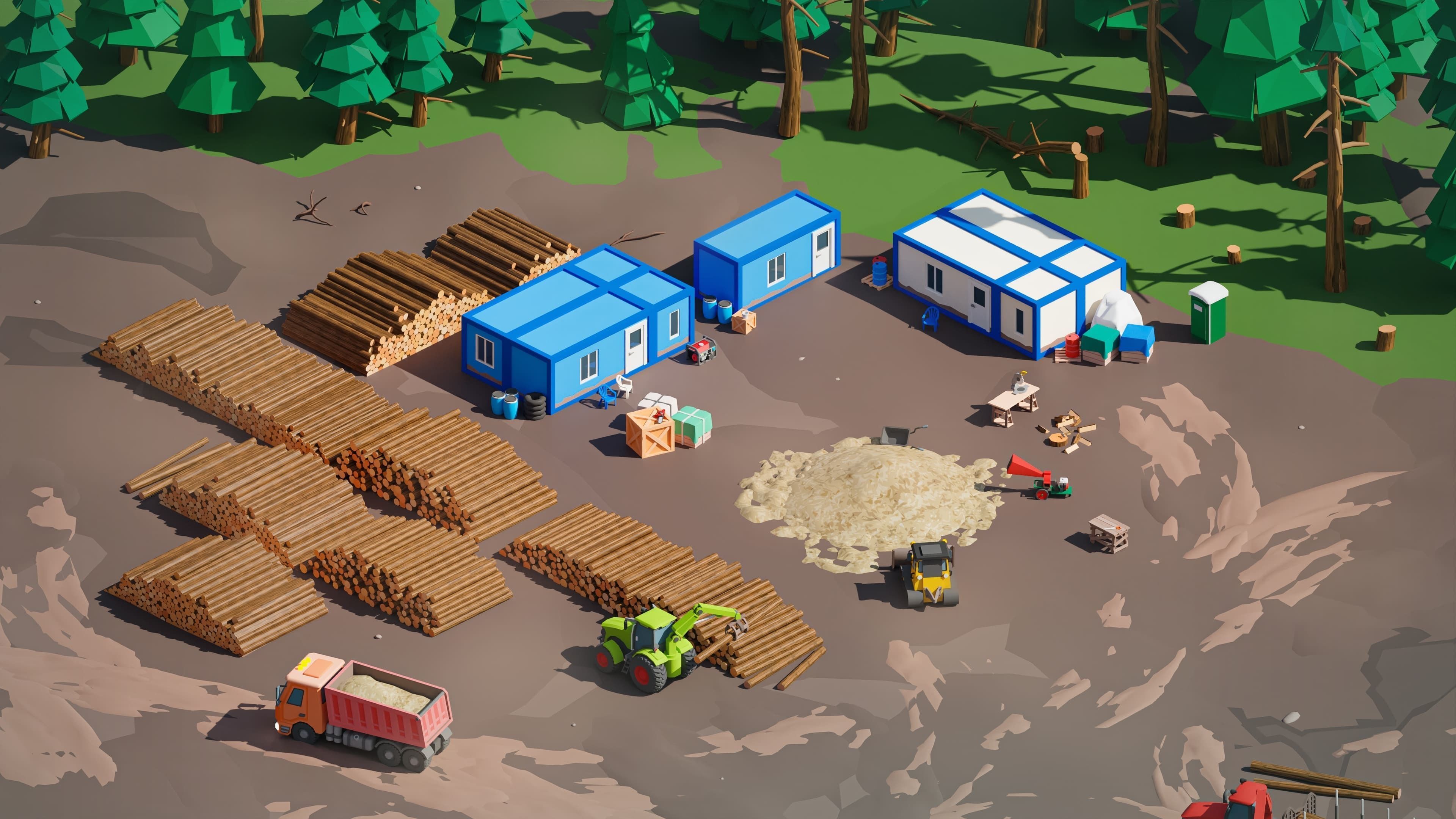 Wood Industry Low-poly 3D model_31