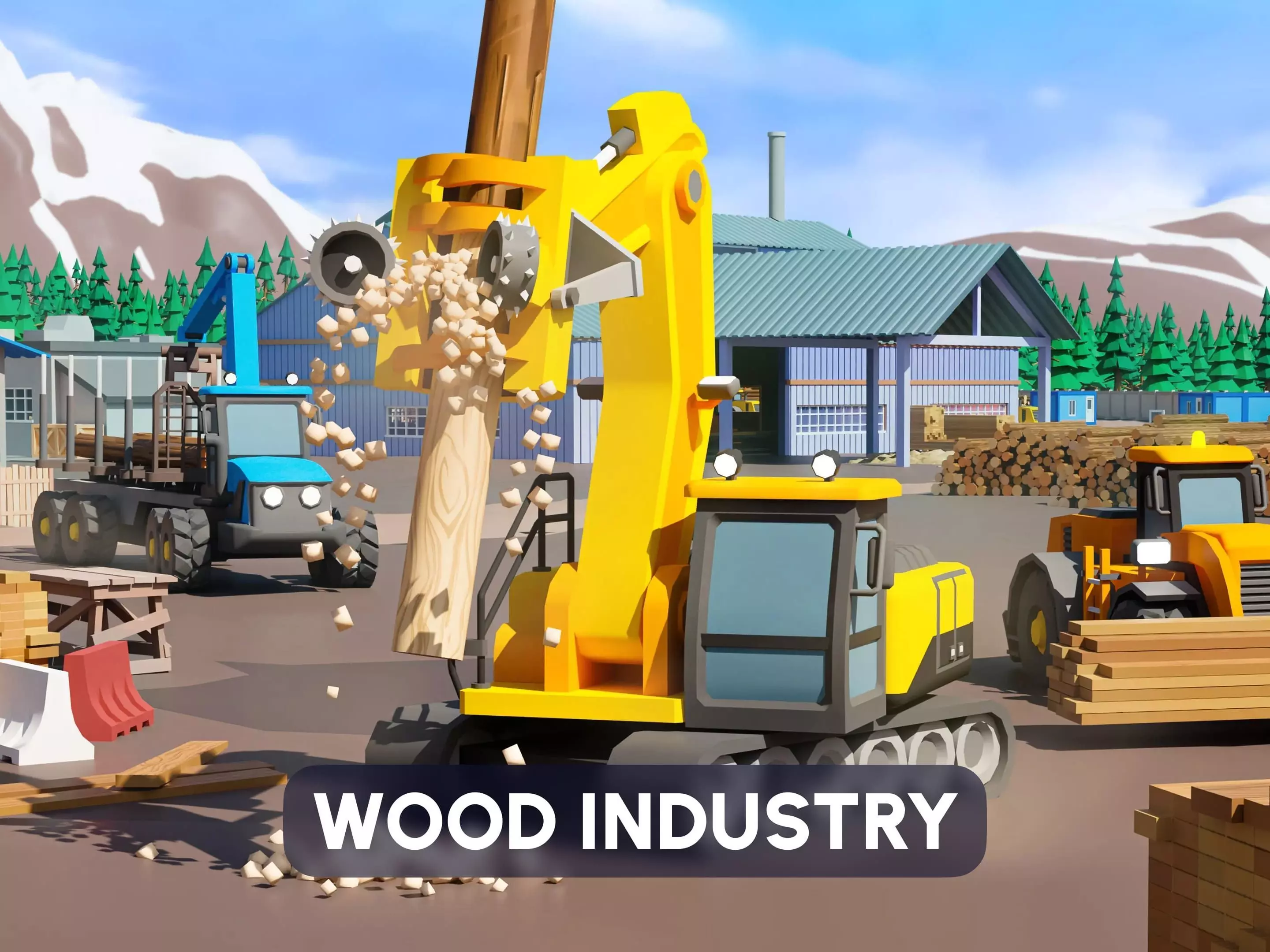 Wood Industry Low-poly 3D model_0