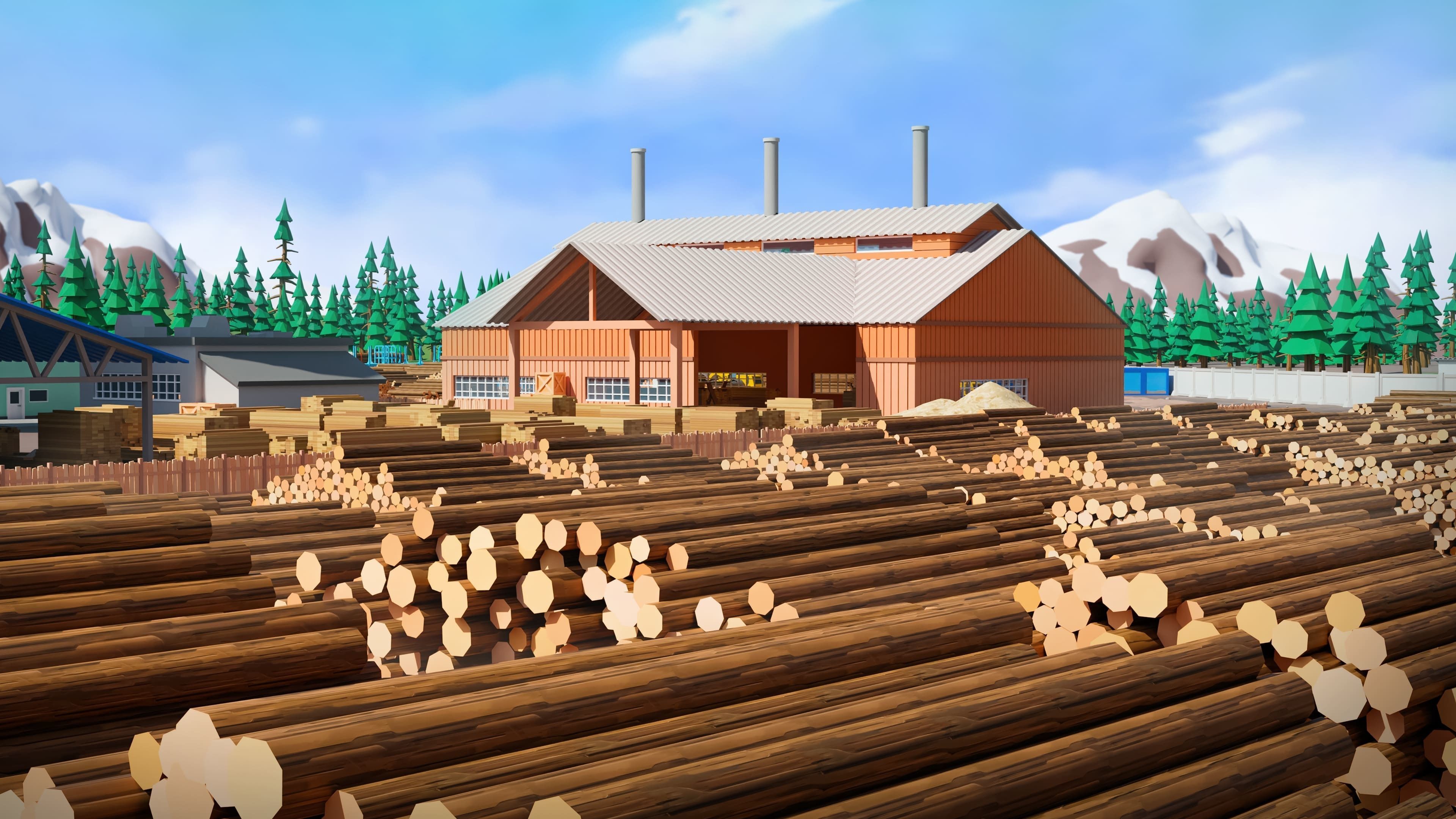 Wood Industry Low-poly 3D model_8