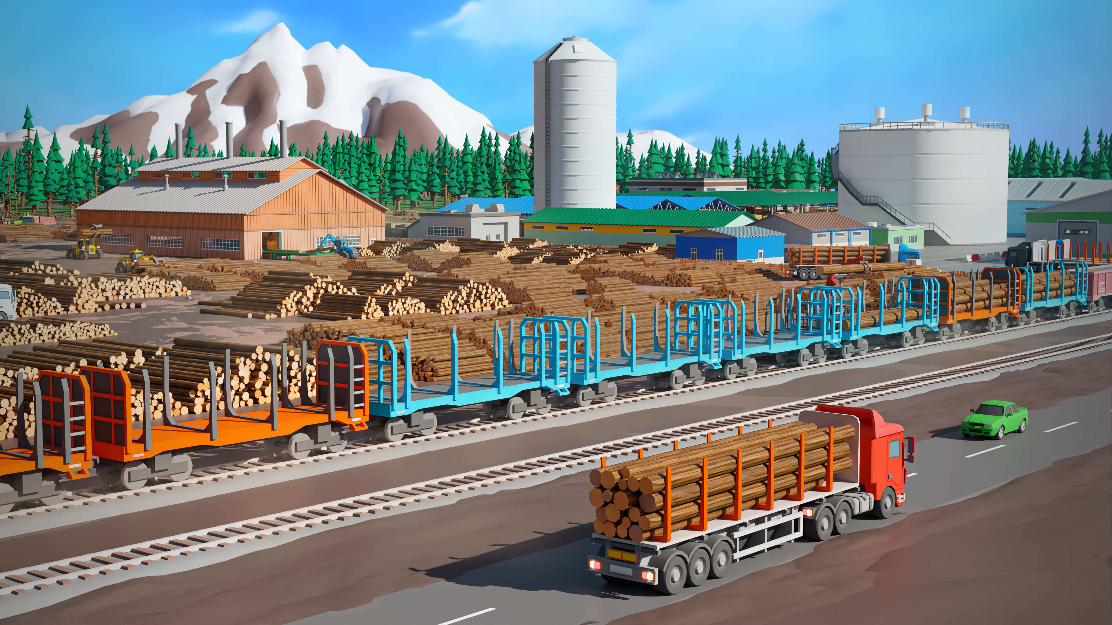 Wood Industry Low-poly 3D model_19