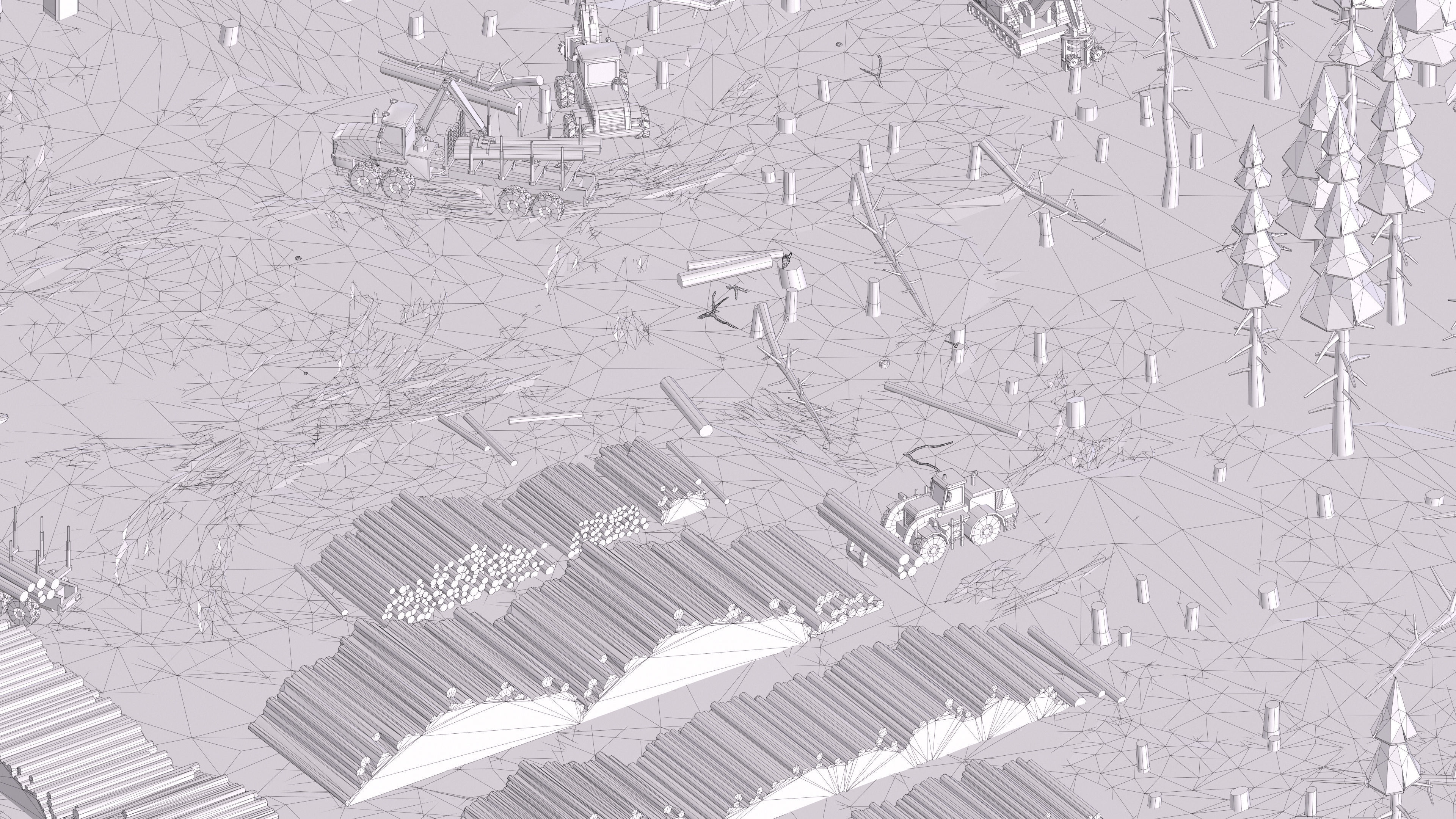 Wood Industry Low-poly 3D model_38