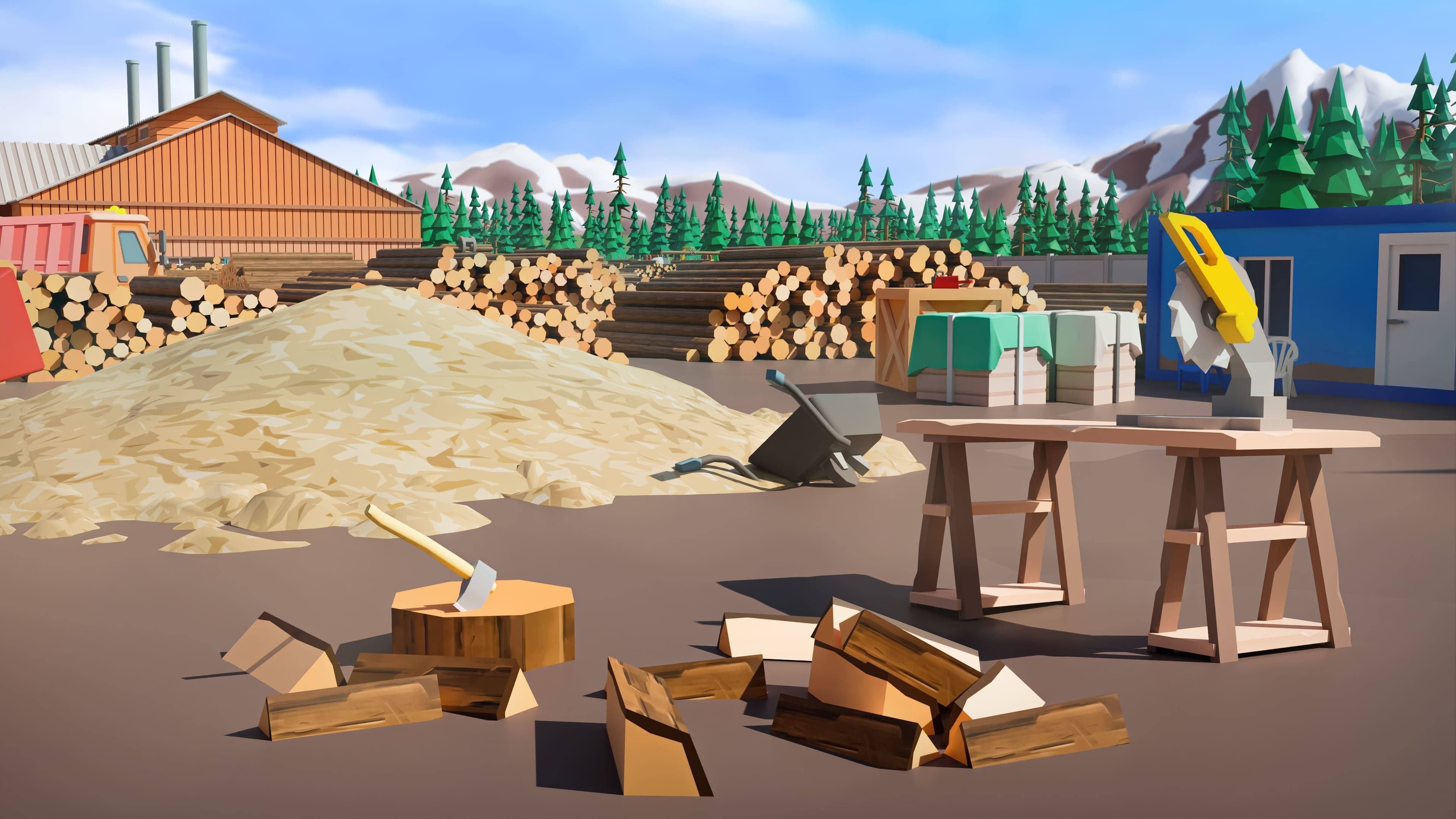 Wood Industry Low-poly 3D model_26