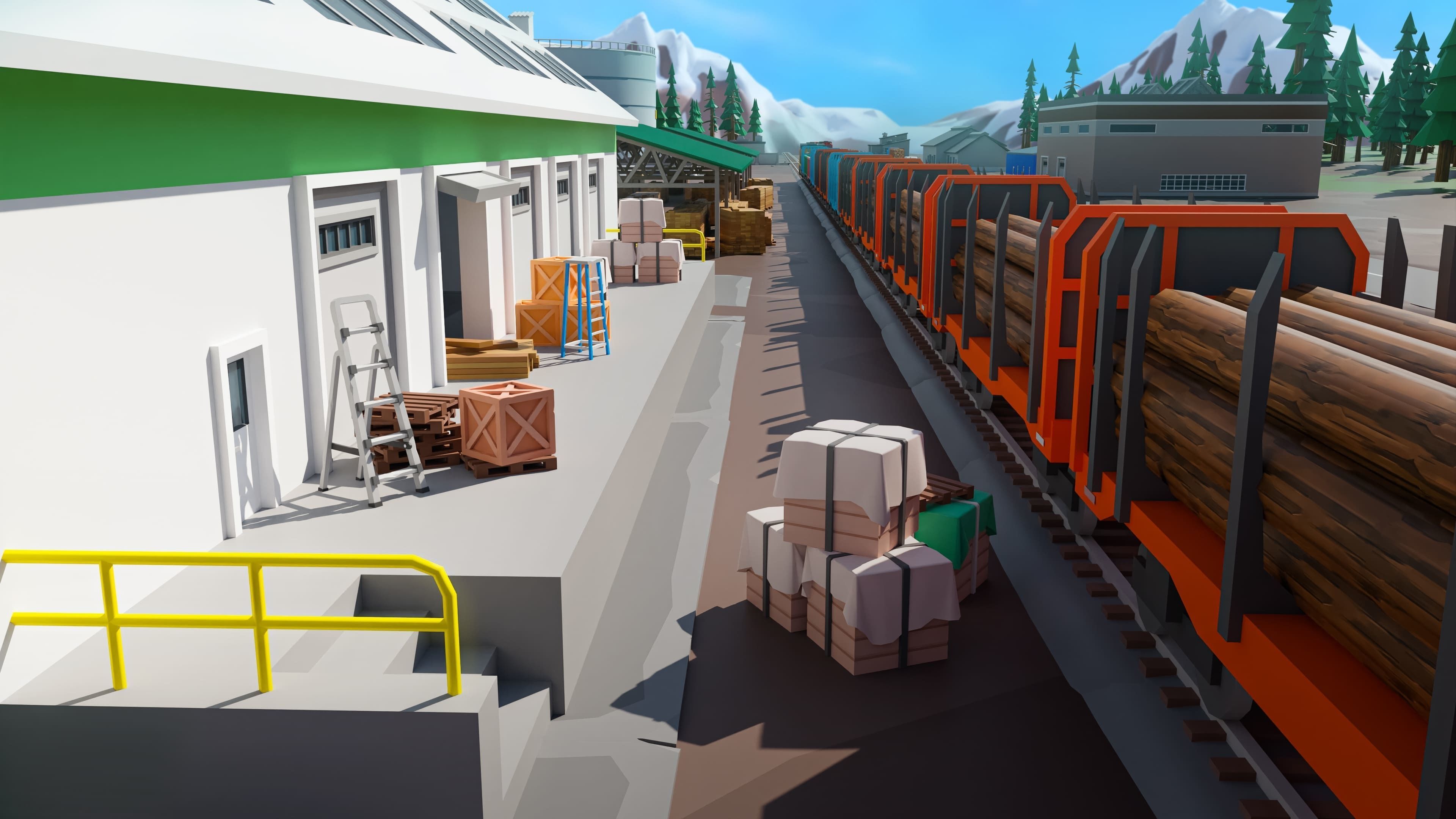 Wood Industry Low-poly 3D model_9