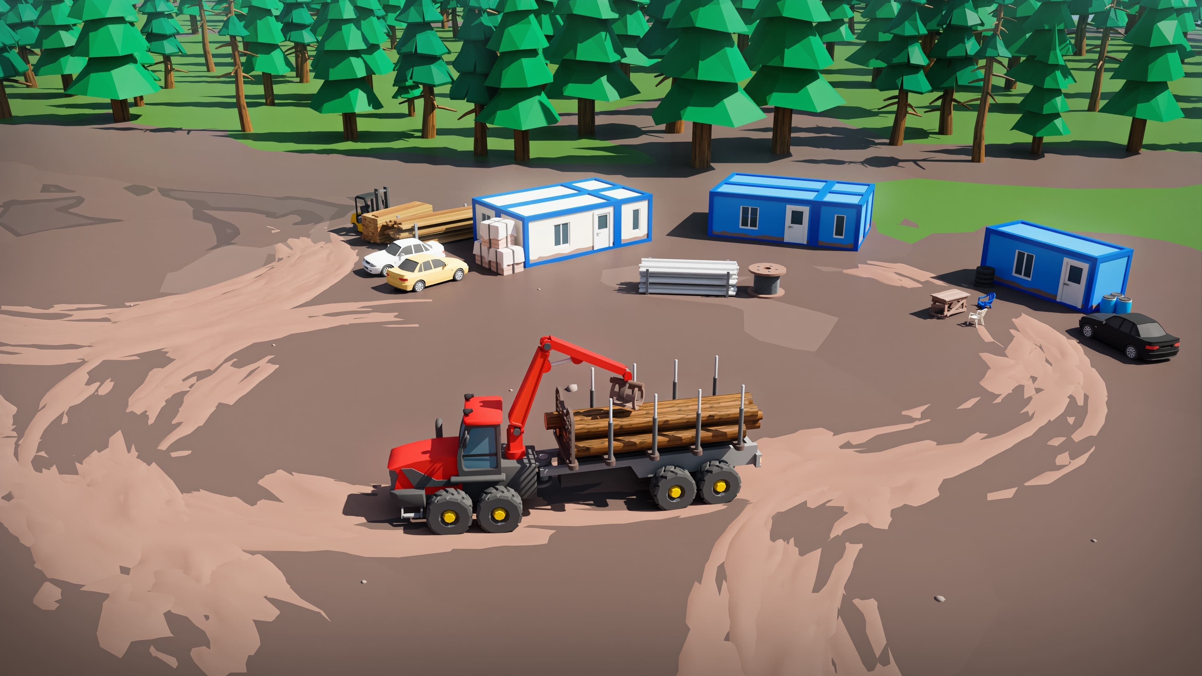 Wood Industry Low-poly 3D model_33