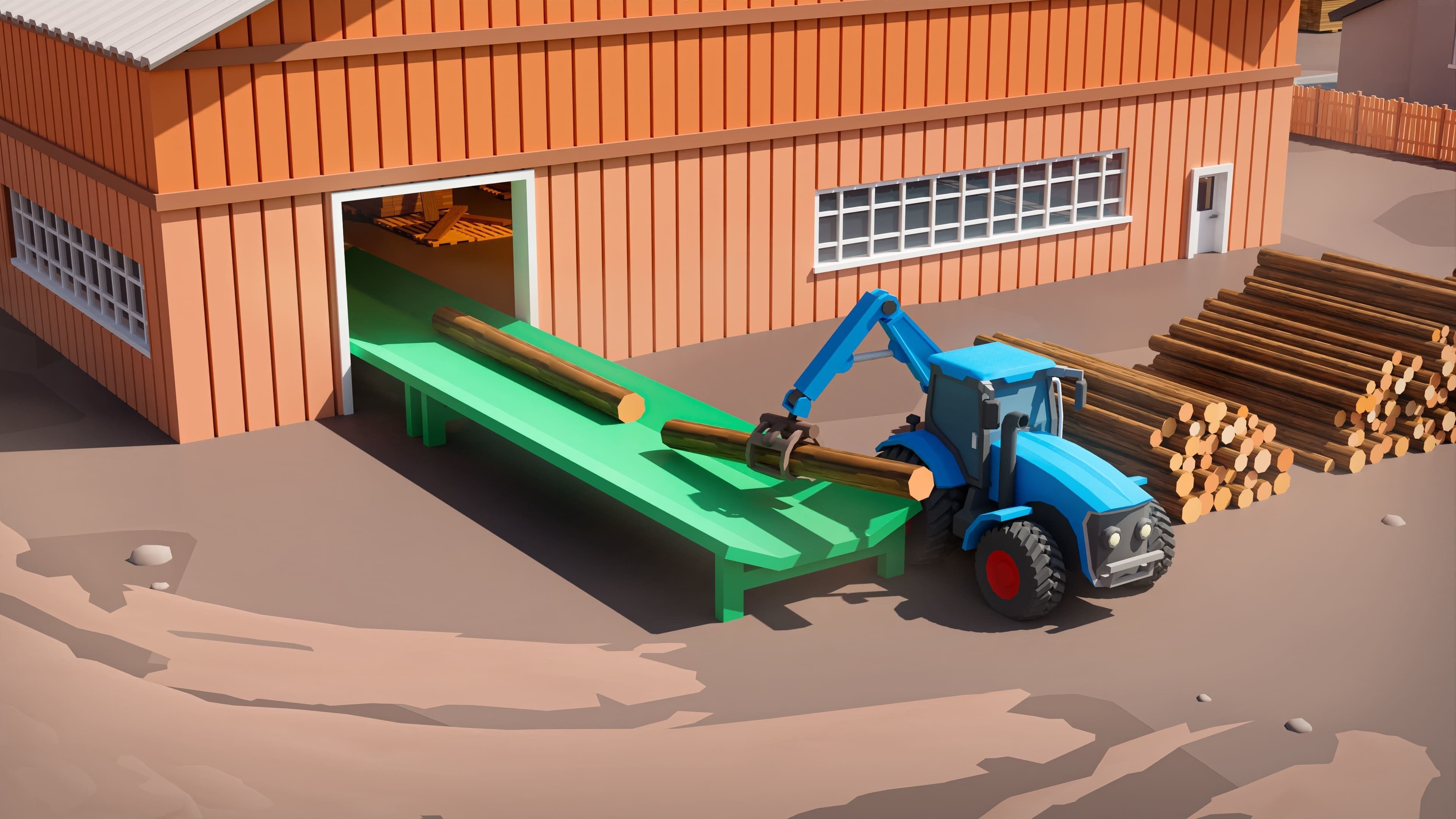 Wood Industry Low-poly 3D model_30