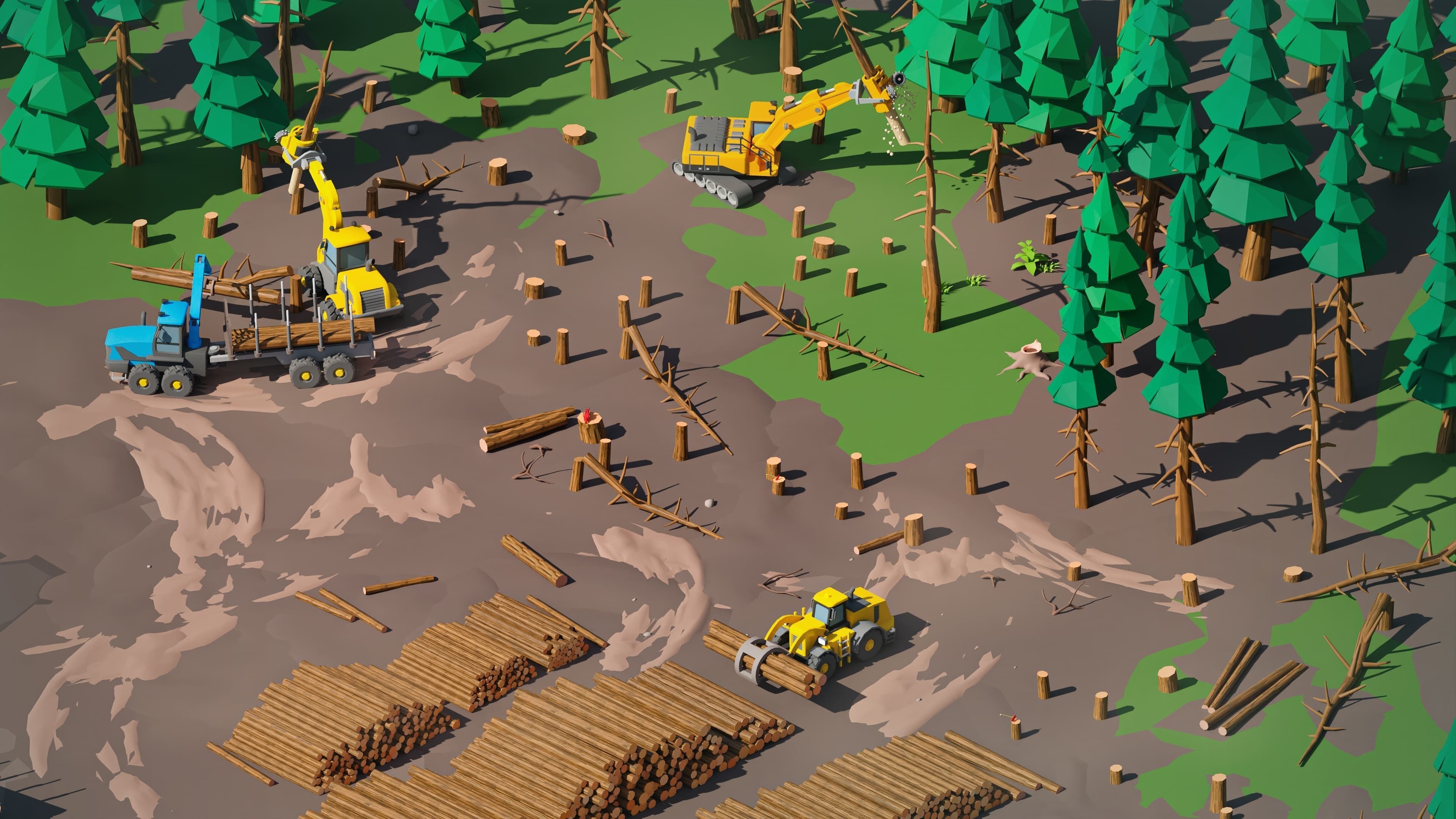 Wood Industry Low-poly 3D model_5