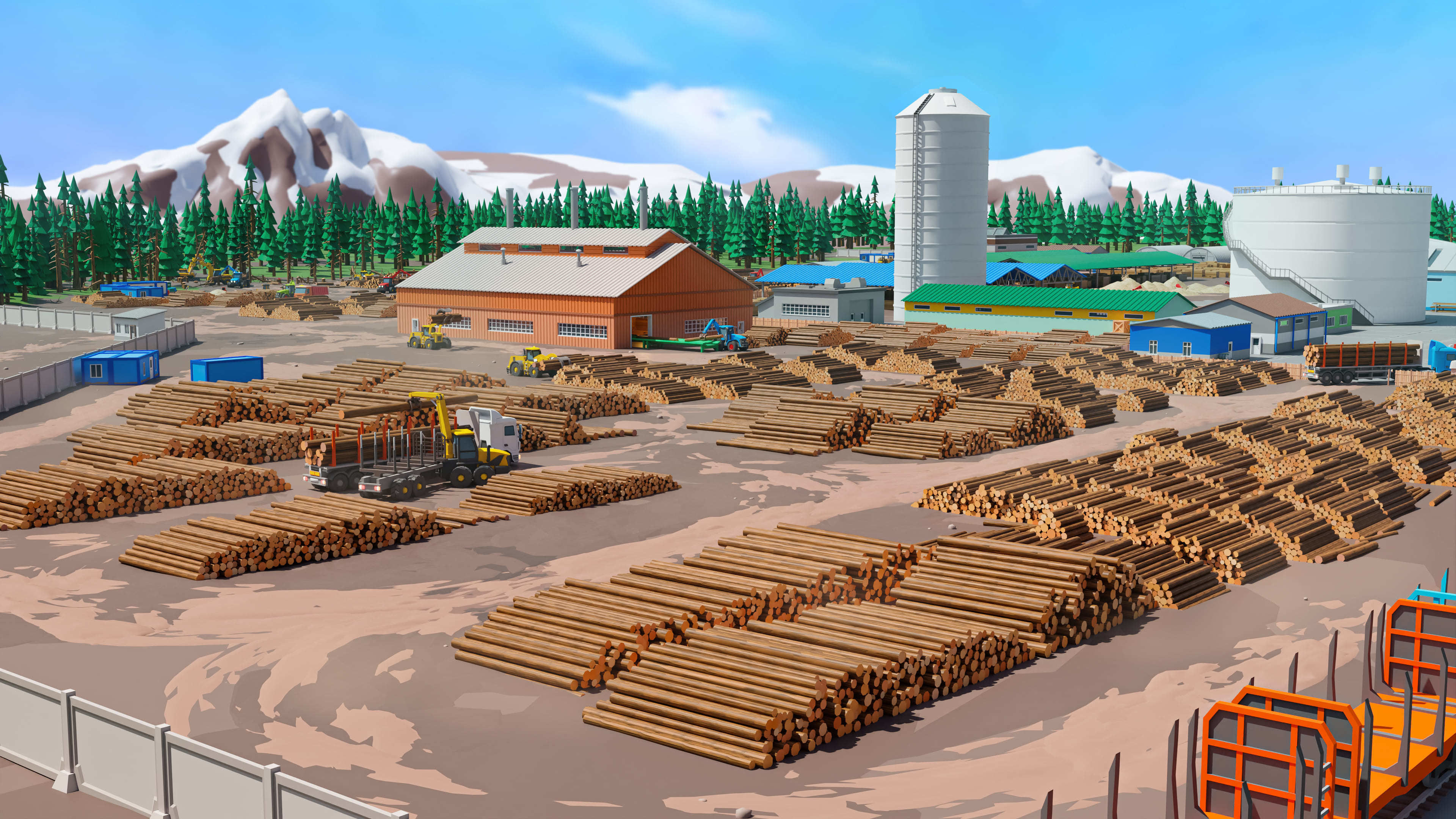 Wood Industry Low-poly 3D model_13