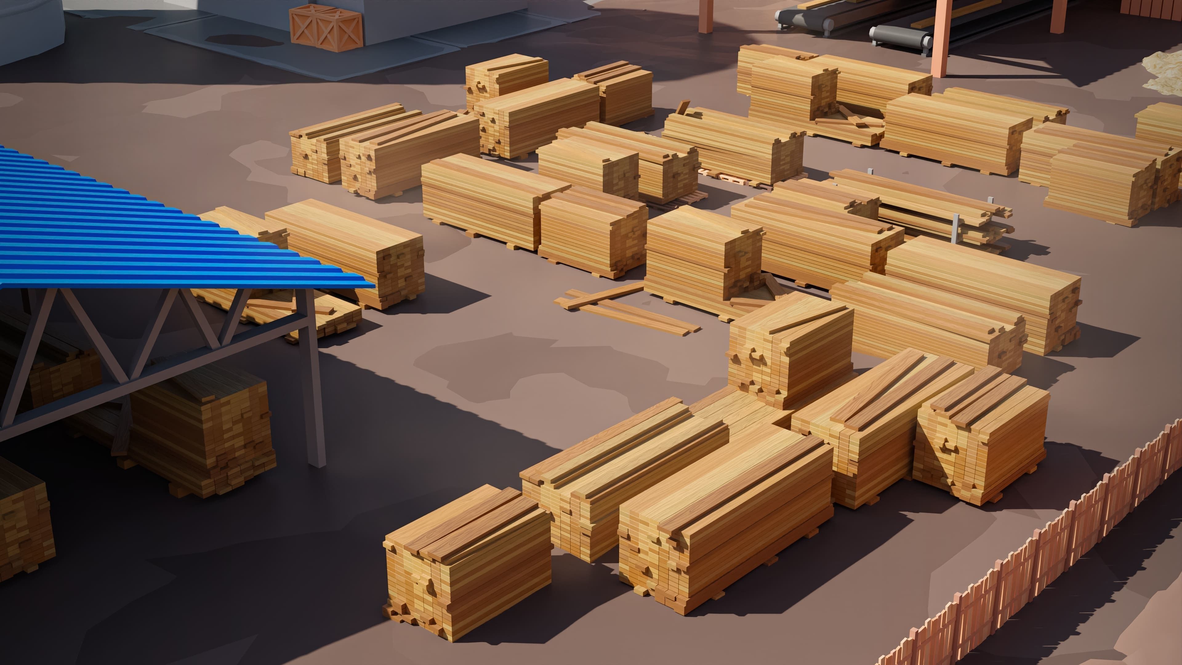 Wood Industry Low-poly 3D model_12