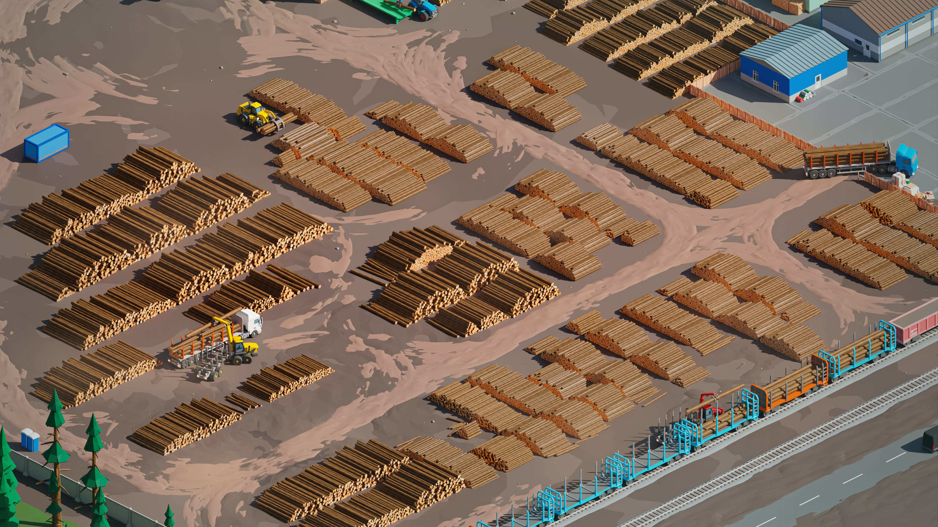 Wood Industry Low-poly 3D model_4
