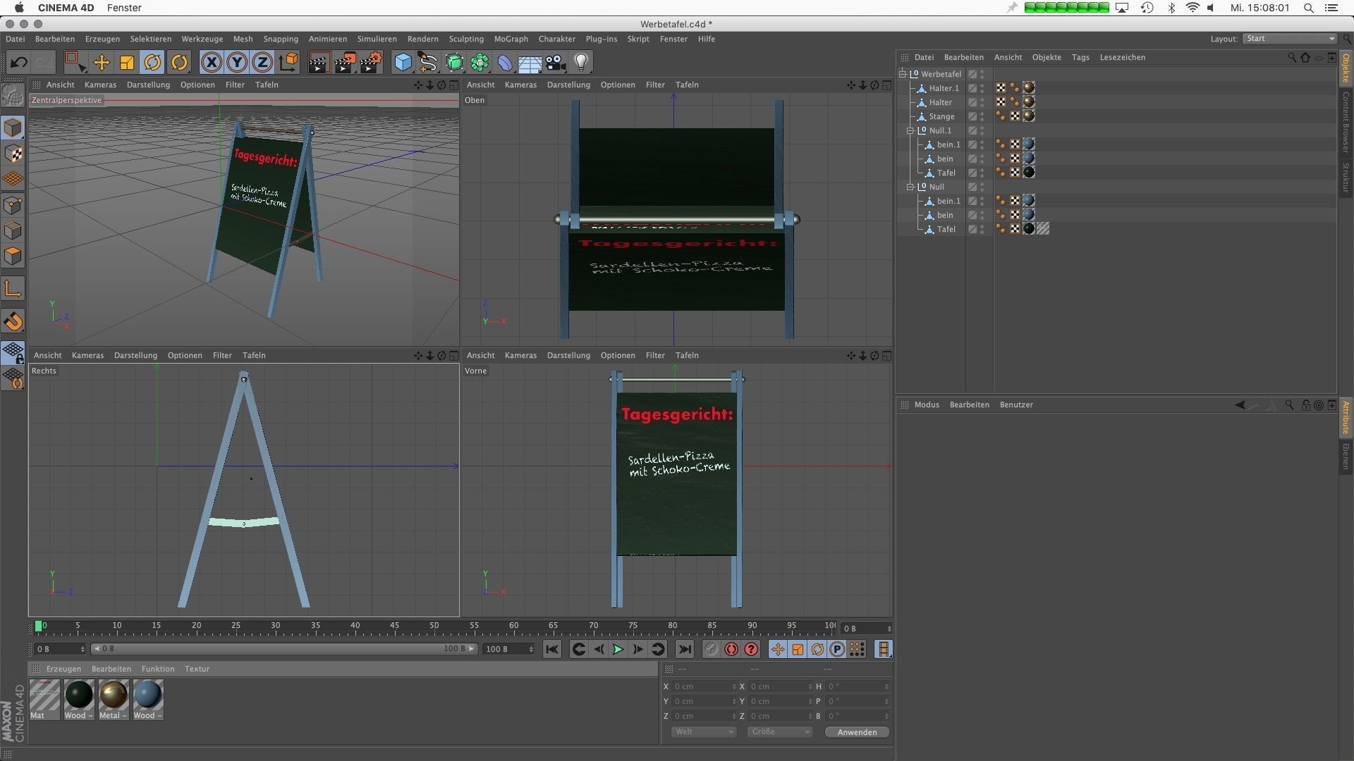 Folding advertising board to stand on Free 3D model_3