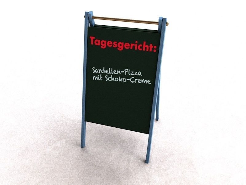 Folding advertising board to stand on Free 3D model_1
