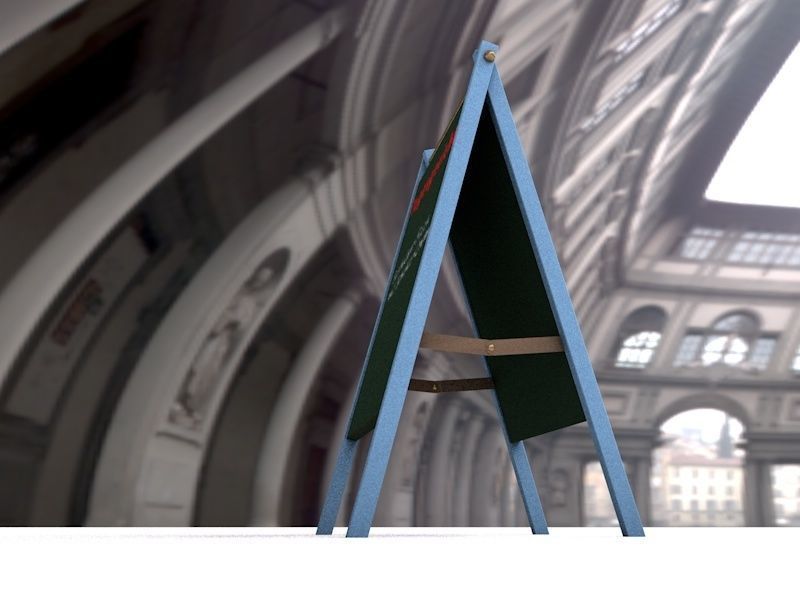 Folding advertising board to stand on Free 3D model_2