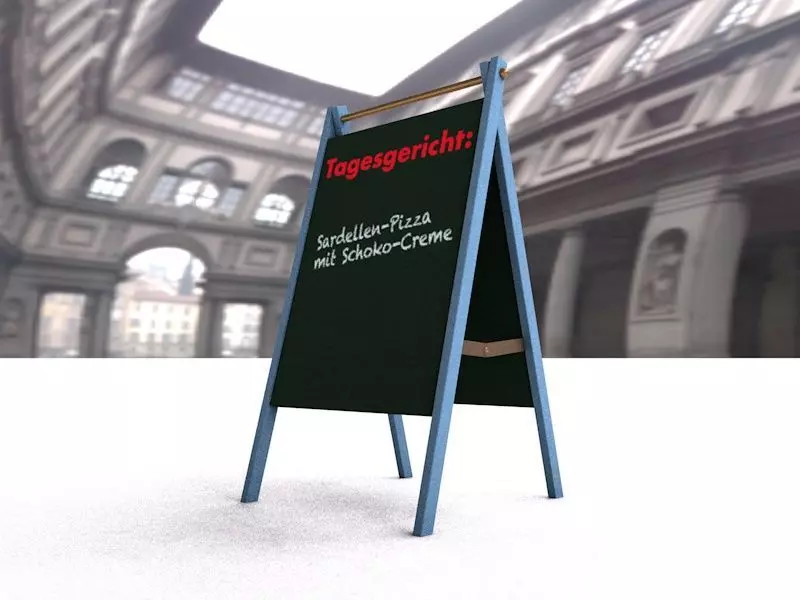 Folding advertising board to stand on Free 3D model_0