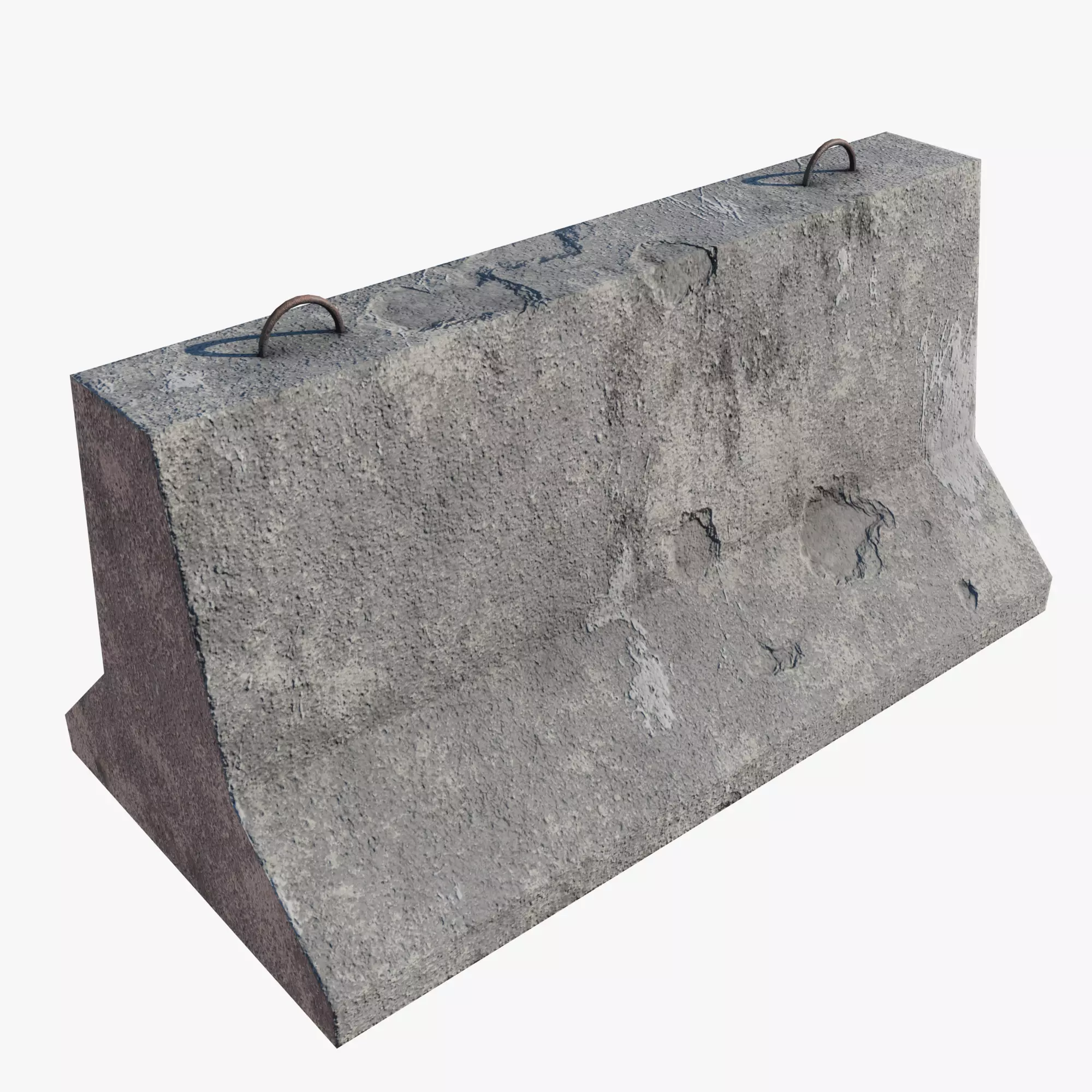 Road block 2m x 1m Low-poly 3D model