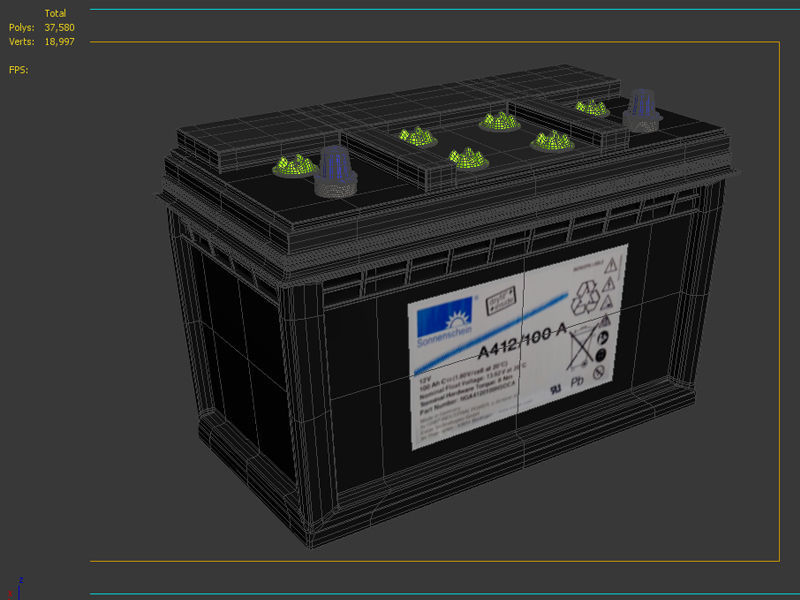 Lead-acid battery storage battery lithium battery 3D model_4
