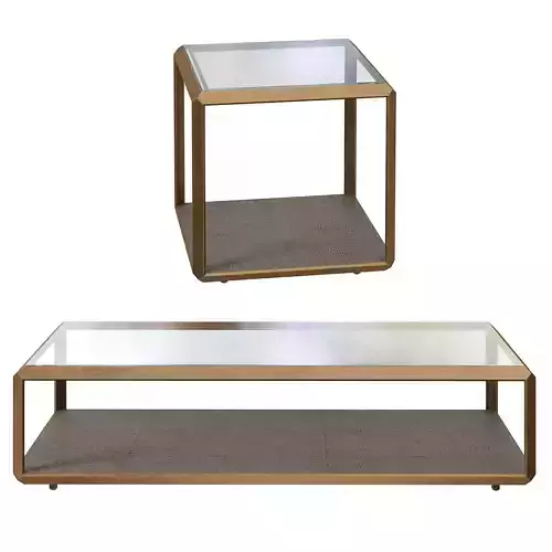 Coco Republic Max Glass console side table and coffee tables 3D model