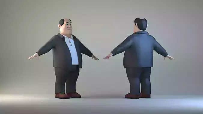 Cartoon Boss  animated characters  old uncles  3D model