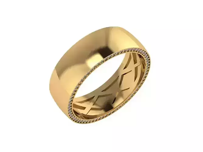 luxury plane weeding band with diamond on the side all around