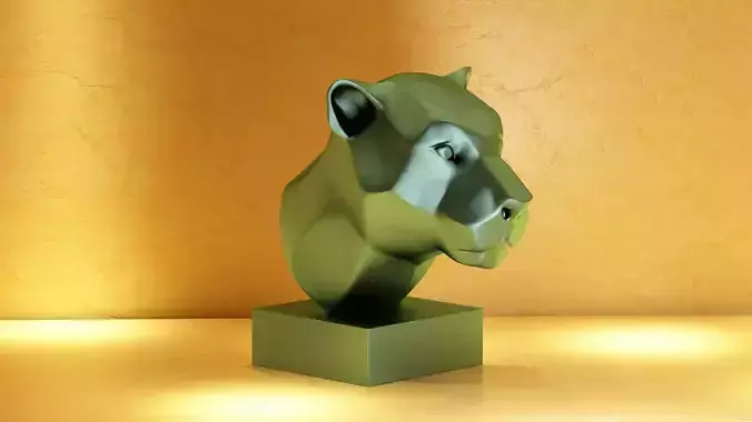 Tiger Sculpture Head handicrafts modern animal ornaments 3D model