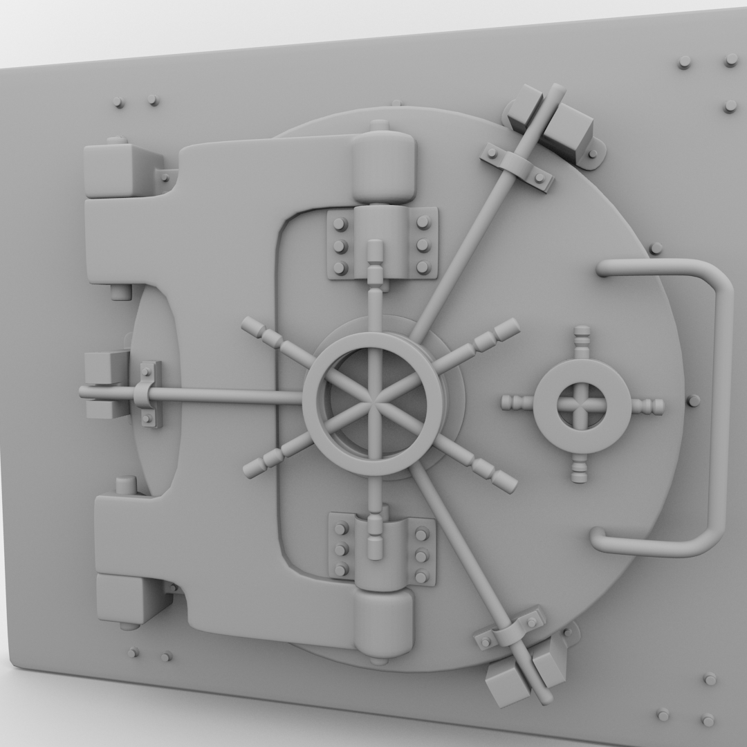 Vault metal safe 3D model_4