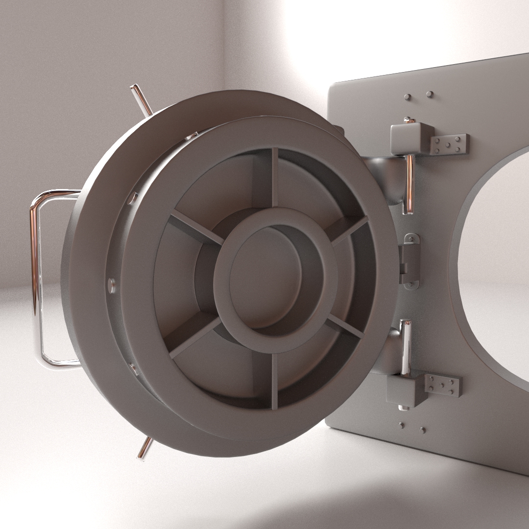 Vault metal safe 3D model_2