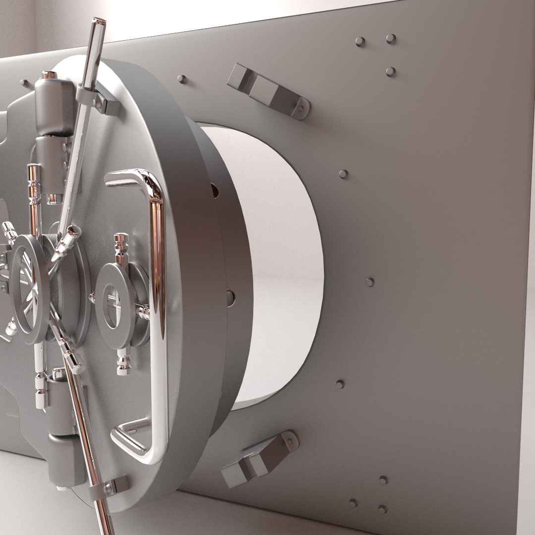 Vault metal safe 3D model_1