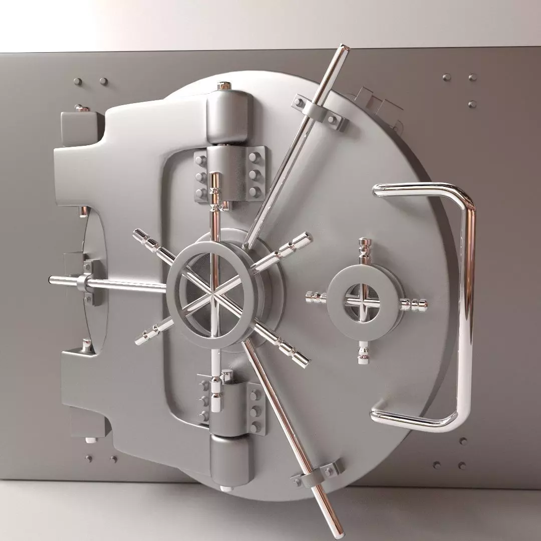 Vault metal safe 3D model_0